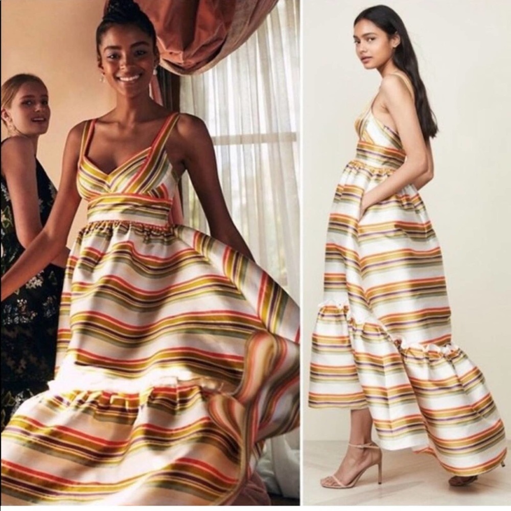 NWT Jill Stuart Sela Striped Evening Gown